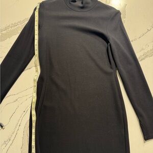 Oak & Fort Black Long Sleeve Turtleneck Dress